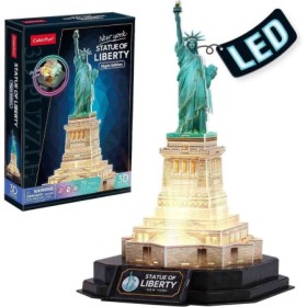 Marile Arhitecturi ale lumii Puzzle 3D Statuia Libertatii editie luminoasa 79 piese